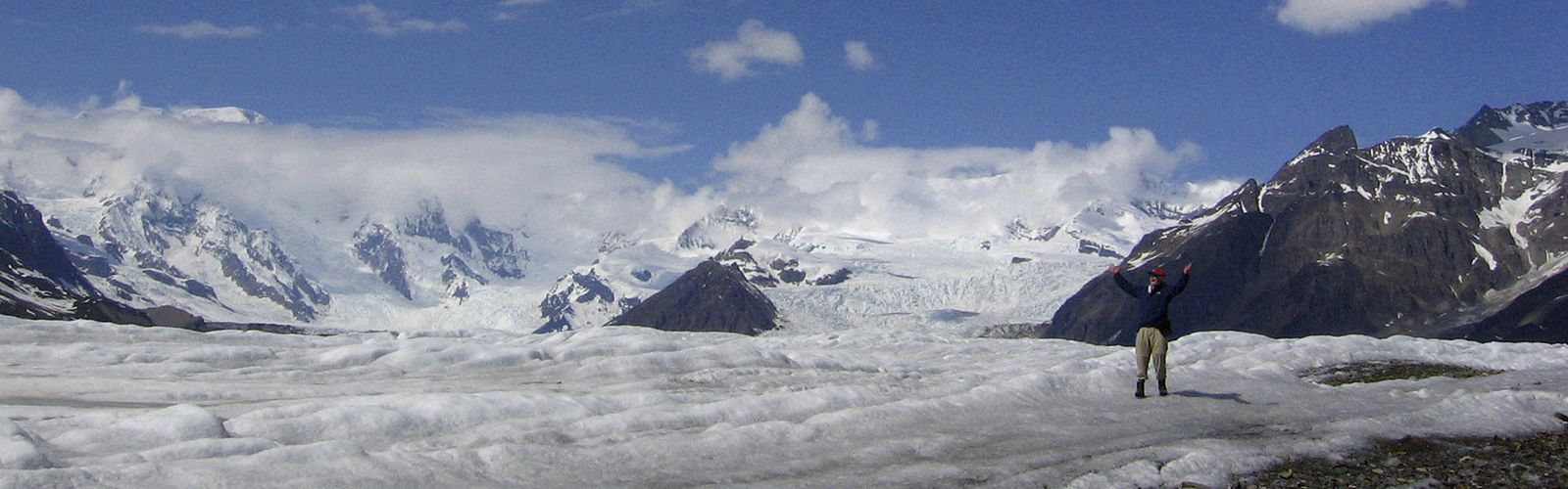 Hiking on Gates glacier, Wrangell St. Elias National Park, Alaska